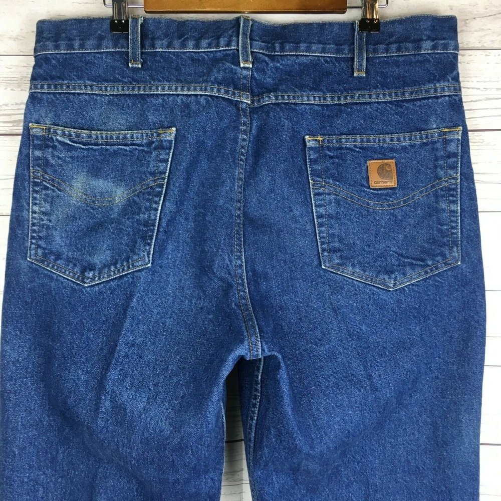 Carhartt Mens Blue‎ Jeans sz 38x30 Work Denim Trades Pants